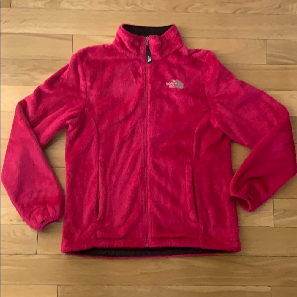 Medium Pink North Face Fuzzy ZIP Up Jacket